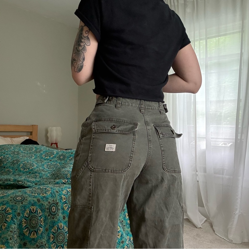 SOLD P&Co Surplus High Waisted Khaki Pants UK8 26